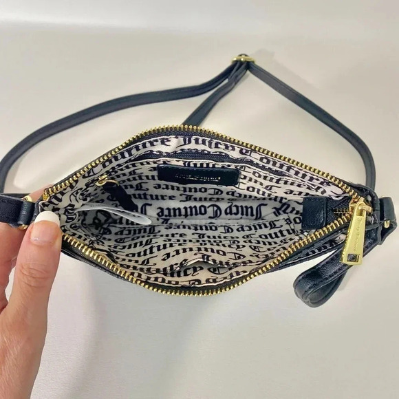 Juicy Couture Black Crossbody Bag & Pullout Pouch NWT - Picture 9 of 12
